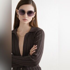 MIU MIU Oval Cat Eye 70s Bohemian Sunglasses Violet Purple 54MM UV400